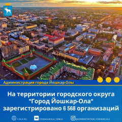 Йошкар-Ола: На территории городского округа зарегистрировано 6 568 организаций