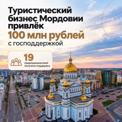 Саранск: Туристический бизнес Мордовии привлёк 100 млн рублей с господдержкой