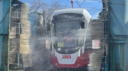 Пермь: В трамвайном депо в городе запустили уличную автоматическую мойку трамваев